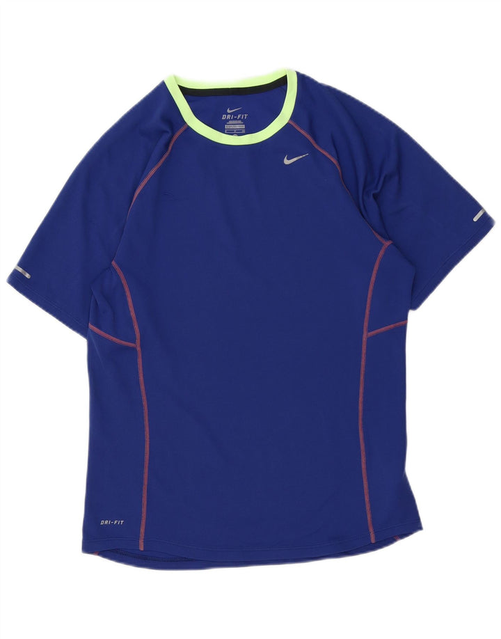 NIKE Herren Dri Fit T-Shirt Top Small Blau Polyester