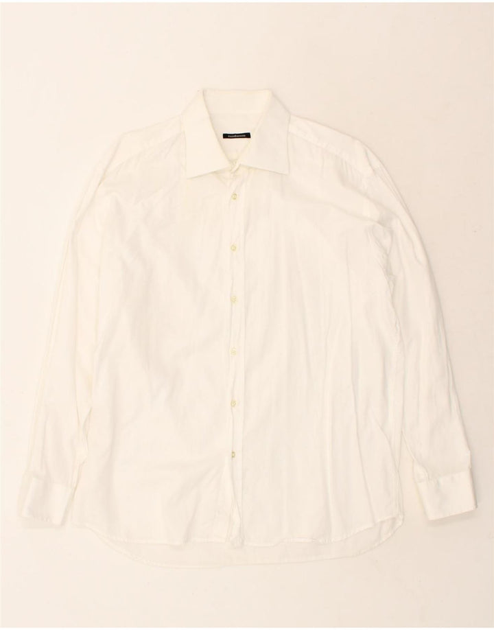 ROCCOBAROCCO Mens Shirt Size 43 17 XL White Cotton Vintage Roccobarocco and Second-Hand Roccobarocco from Messina Hembry 
