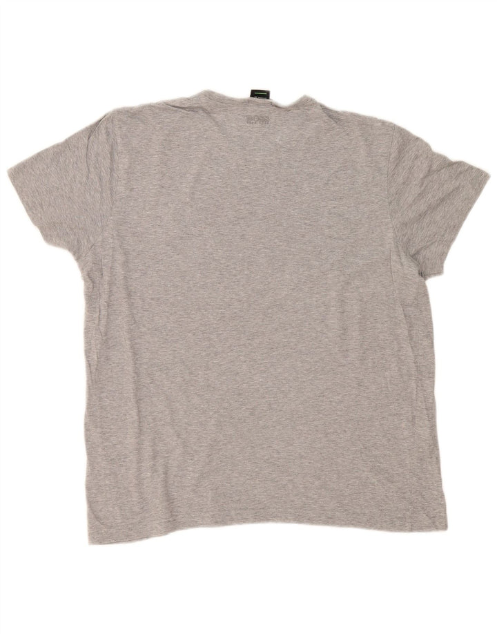 Hugo Boss Herren-T-Shirt mit normaler Passform, Grafik, Größe L, Grau, Baumwolle