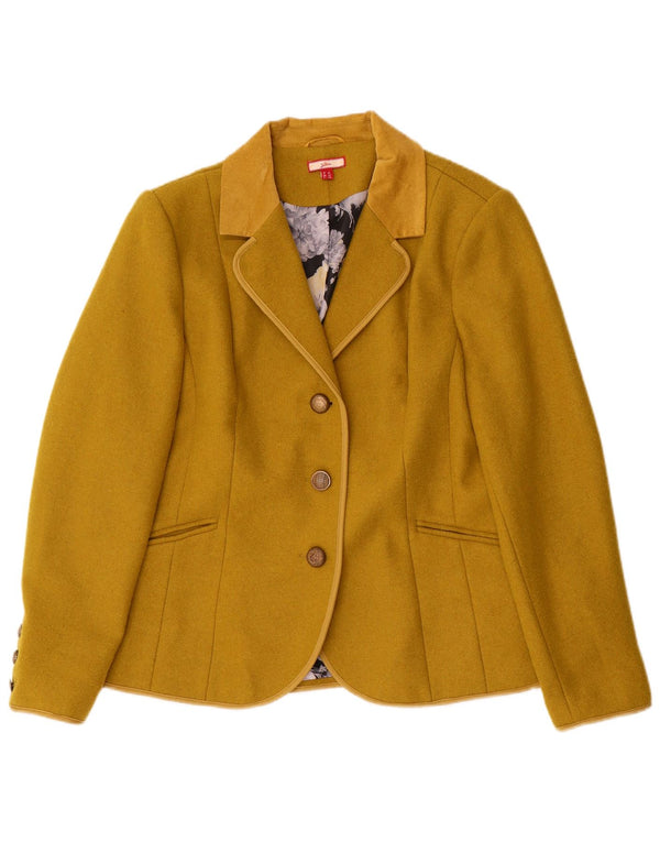 Joe Browns Damen-Blazerjacke mit 3 Knöpfen, UK 16, große Khaki-Wolle