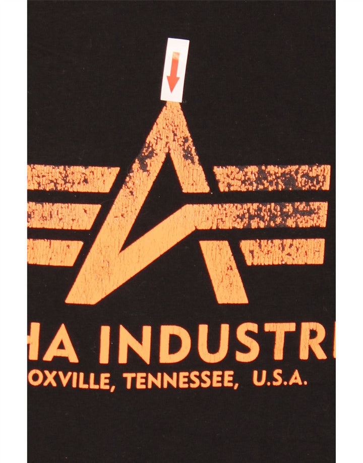 Alpha Industries Herren-T-Shirt mit Grafik, Größe S, schwarze Baumwolle