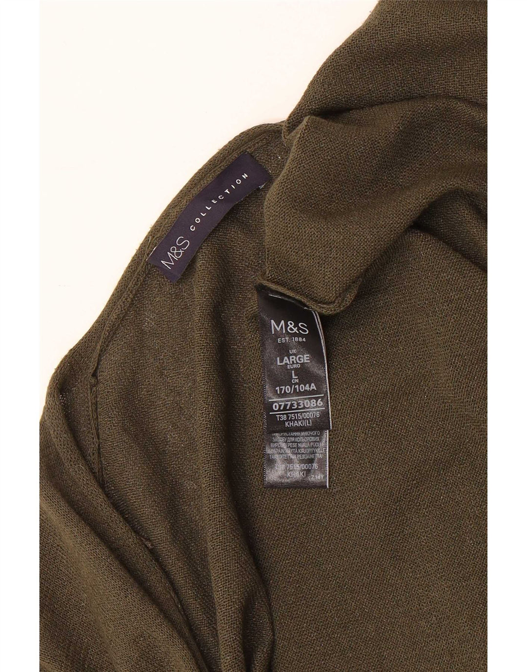 Marks & Spencer Damen Longline Open Cardigan Pullover UK 16 Large Khaki