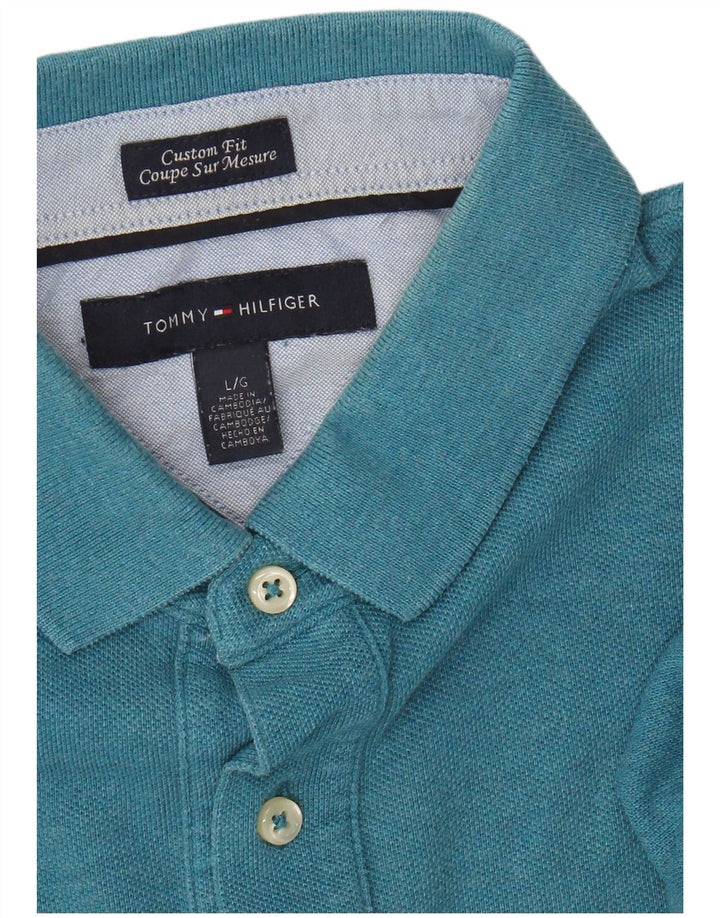 Tommy Hilfiger Herren Poloshirt mit individueller Passform, Größe L, Blau
