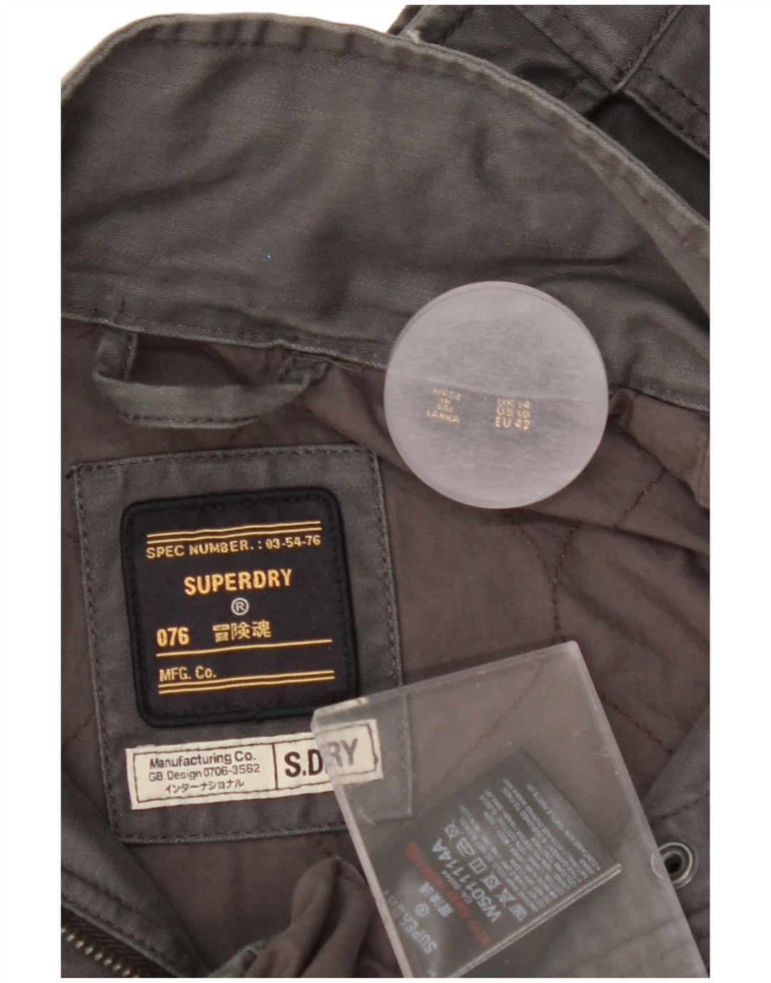 SUPERDRY Womens Hooded Utility Jacket UK 14 Large  Grey Cotton