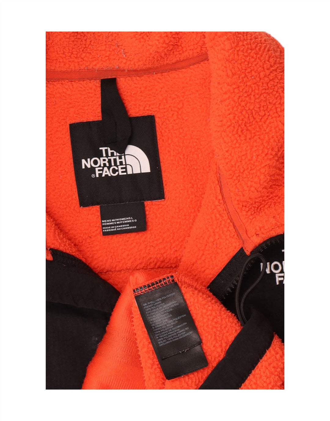The North Face Damen Fleecejacke UK 14 Large Orange Colourblock