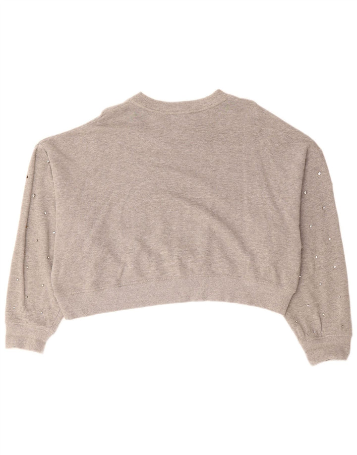 THE KOOPLES Womens Oversized Crop Sweatshirt Jumper Size 3 Medium Grey
