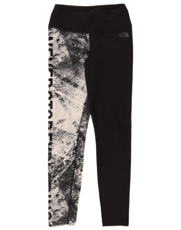 The North Face Womens Graphic Leggings UK 14 Medium Black Colourblock