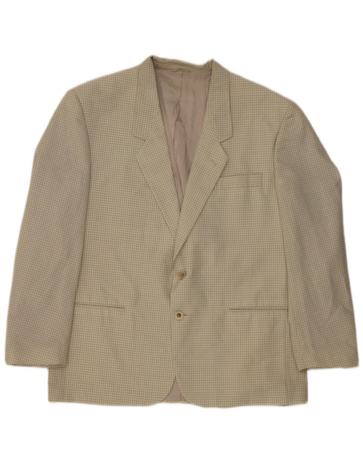 Chelsea Herren-Blazer mit 2 Knöpfen, IT 54 2XL, beige Gingham-Schurwolle