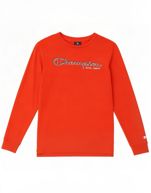 Champion Langarmshirt mit Grafik für Jungen, 11–12 Jahre, Größe L, aus roter Baumwolle