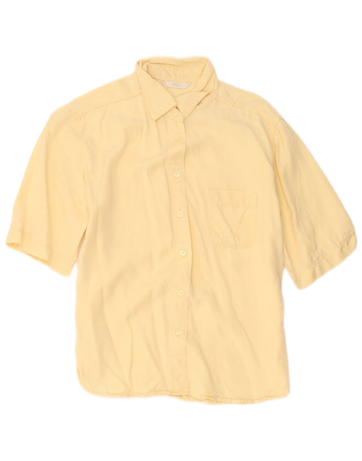 Marks & Spencer Damen Kurzarmhemd UK 10 Small Gelb Lyocell
