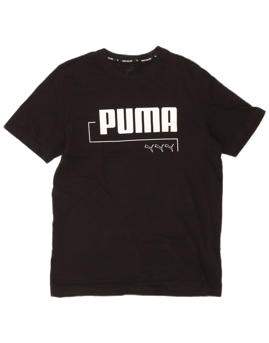 Puma Herren Grafik T-Shirt Top Mittelschwarz Baumwolle