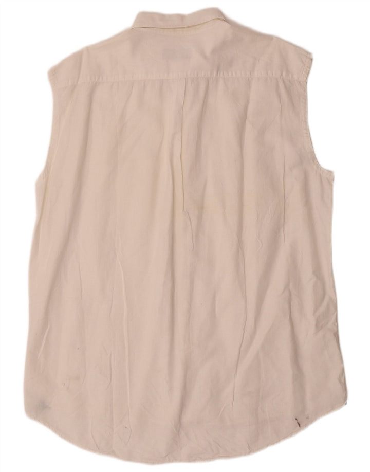 Best Company Herren ärmelloses Hemd XL Weiß Leinen