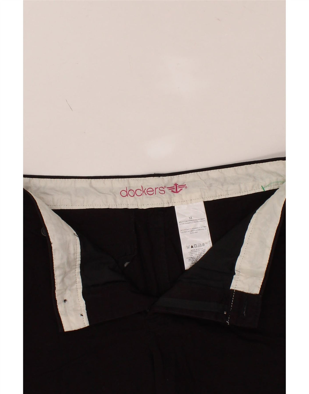 DOCKERS Womens Chino Shorts US 12 Large W34  Black Cotton Vintage Dockers and Second-Hand Dockers from Messina Hembry 
