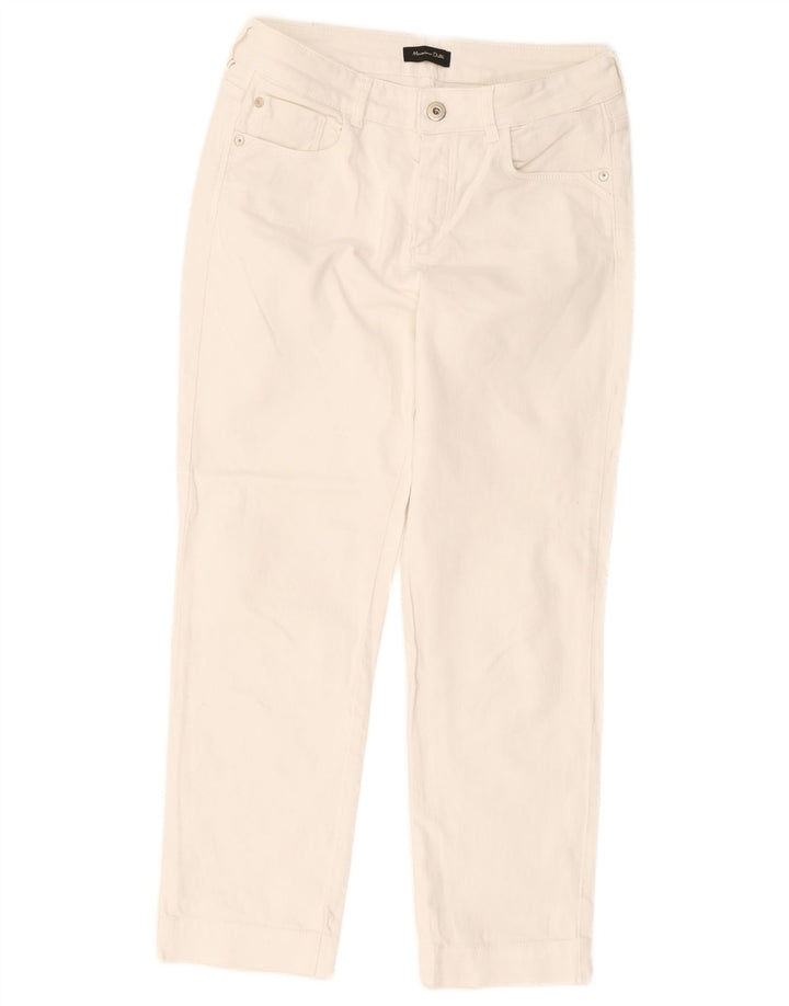 Massimo Dutti Damen-Cropped-Jeans EU 38 Small W28 L25 Weiß