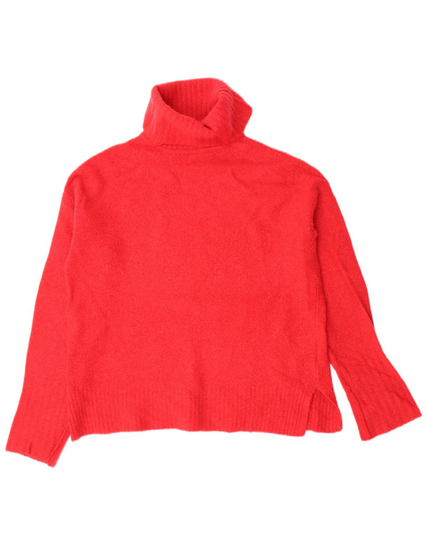 WHISTLES Damen-Pullover mit Rollkragen, übergroß, UK 10, Größe S, rote Wolle