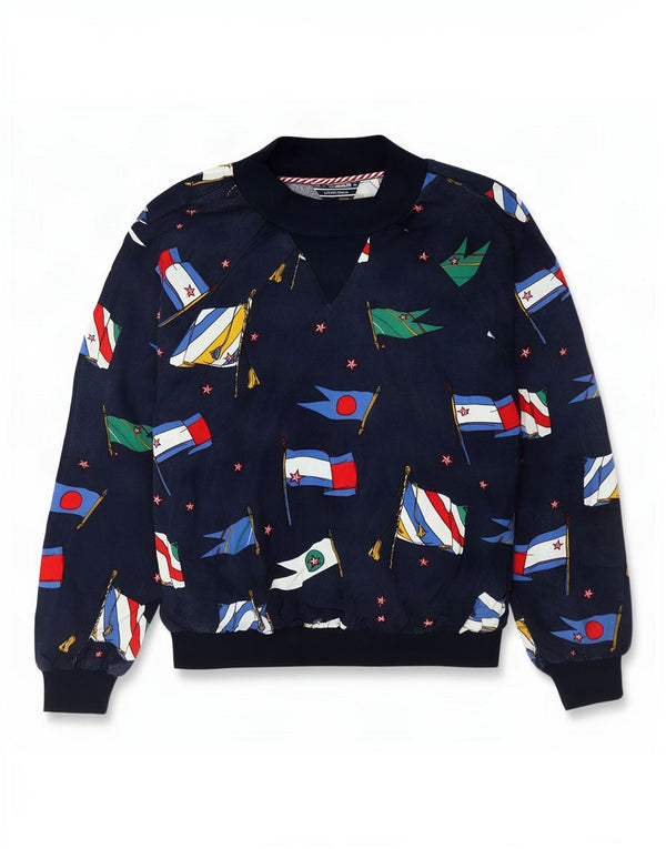 Tommy Hilfiger Damen Grafik-Sweatshirt-Pullover US 6 Medium Navy Blue