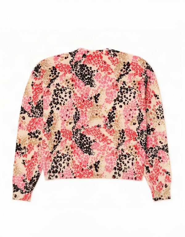Marks & Spencer Damen-Cardigan-Pullover UK 14 Medium Beige Animal Print
