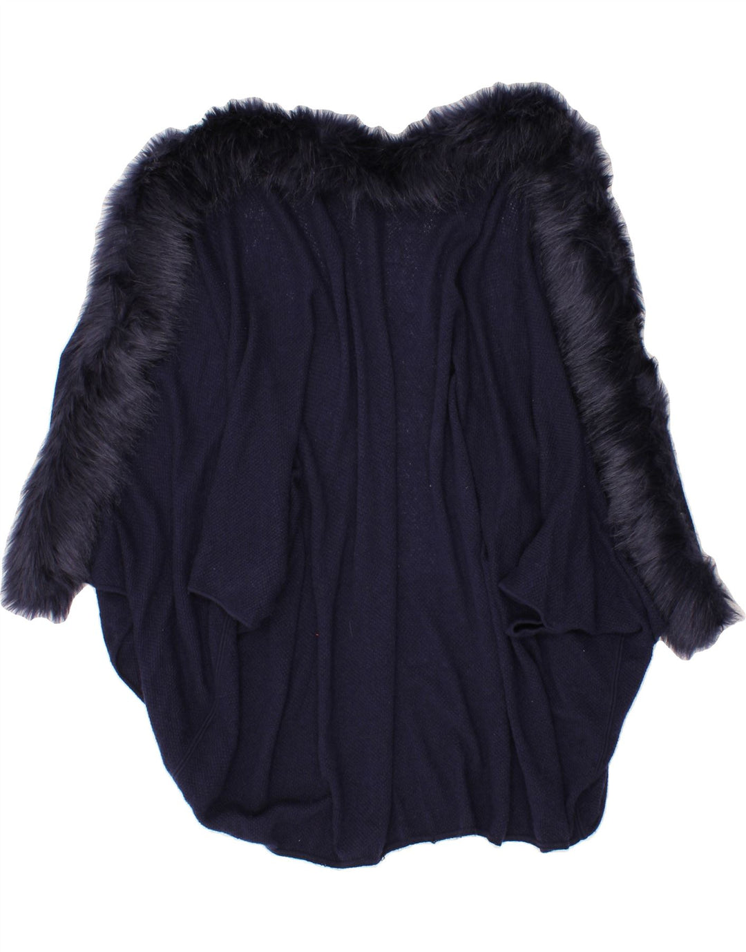 JACQUES VERT Womens Poncho Cardigan Sweater UK 10 Small Navy Blue Viscose Vintage Jacques Vert and Second-Hand Jacques Vert from Messina Hembry 