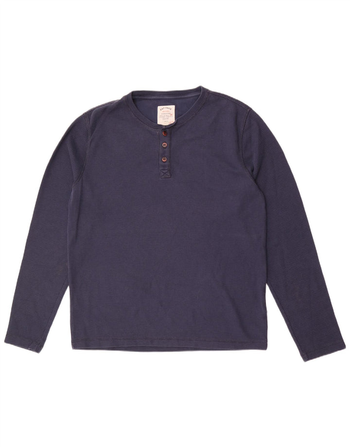 Fat Face Herren-Top, langärmelig, XL, Marineblau, Baumwolle