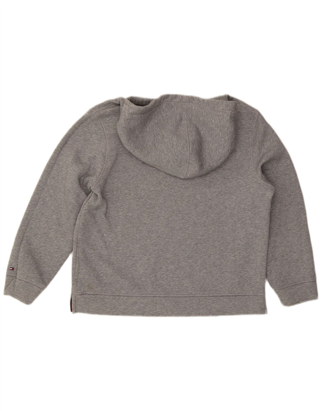 TOMMY HILFIGER Damen Übergroßer grafischer Kapuzenpullover UK 14 Mittelgrau