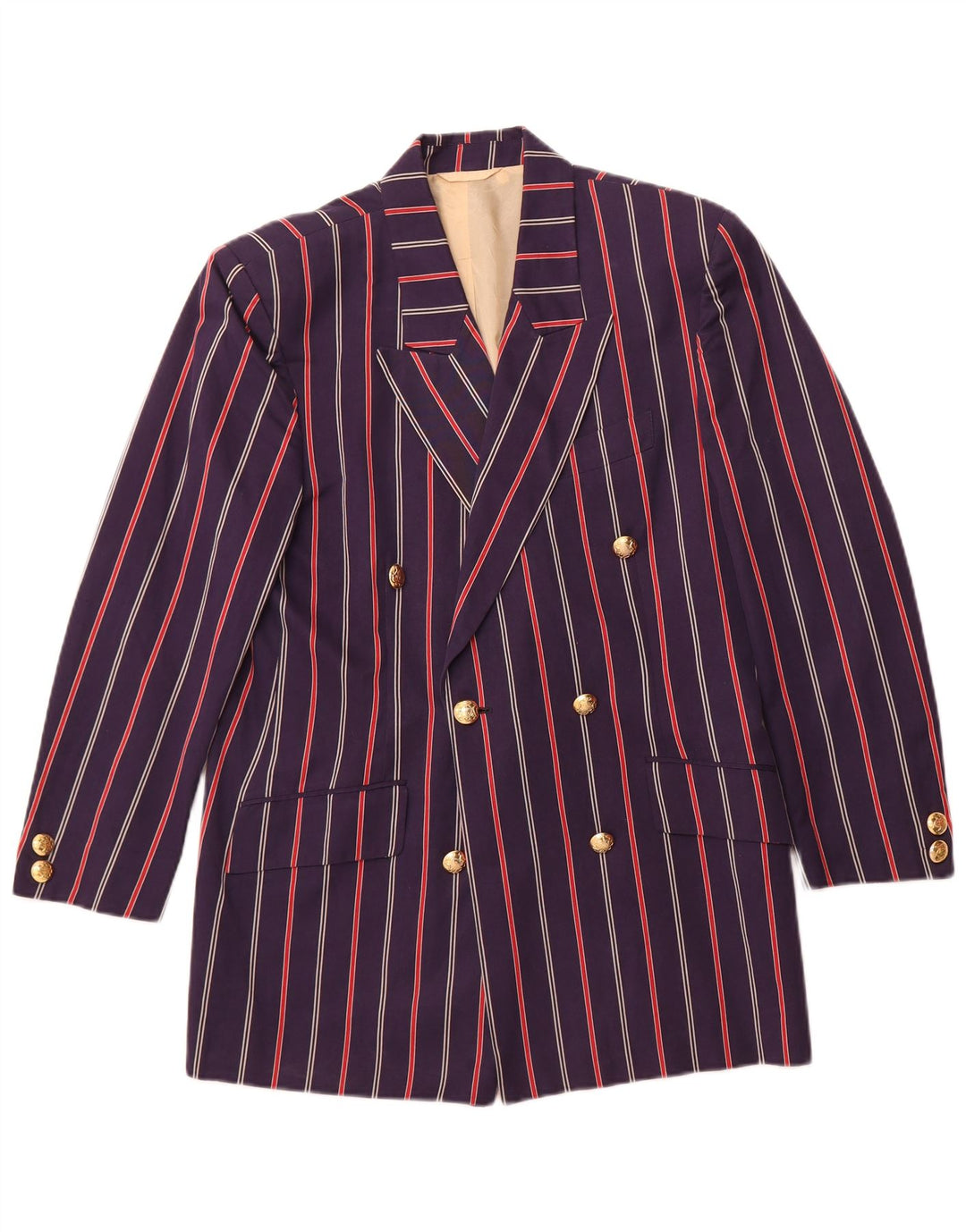 Henry Cottons Herren-Blazerjacke IT 44 XS Marineblau gestreift aus Baumwolle