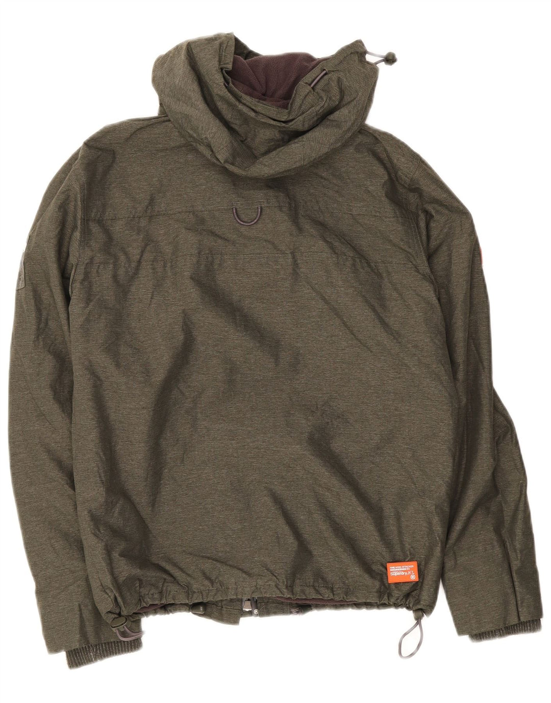 Superdry Herren-Windbreakerjacke mit Kapuze, UK 38, Medium Khaki, Nylon