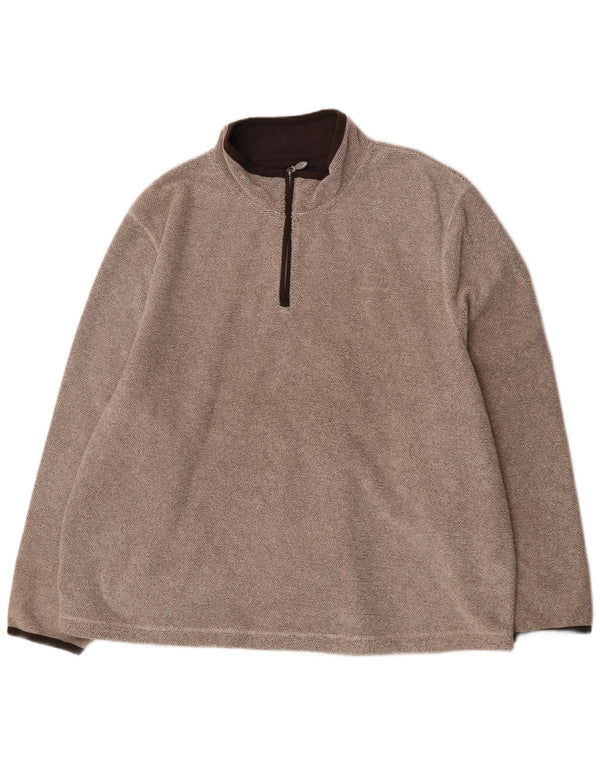 Weird Fish Herren-Pullover mit Reißverschluss am Hals, 5XL, braun, Polyester