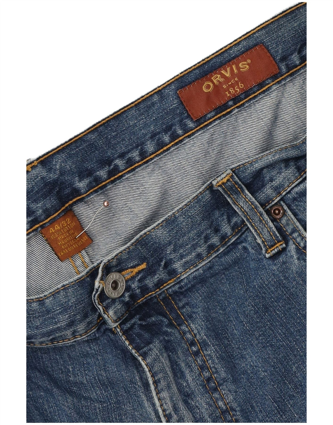Orvis Herren Straight Jeans W44 L30 Blaue Baumwolle