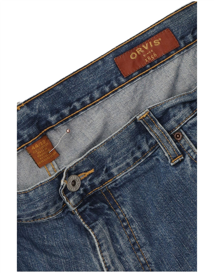 Orvis Herren Straight Jeans W44 L30 Blaue Baumwolle