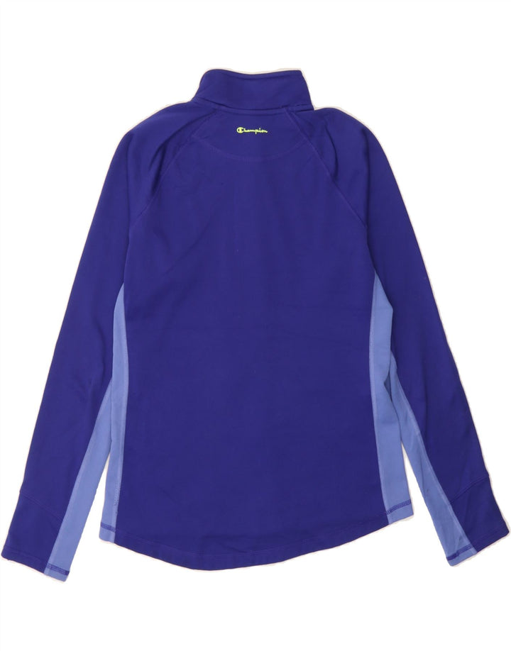 CHAMPION Womens Tracksuit Top Jacket UK 12 Medium Navy Blue Colourblock Vintage Champion and Second-Hand Champion from Messina Hembry 