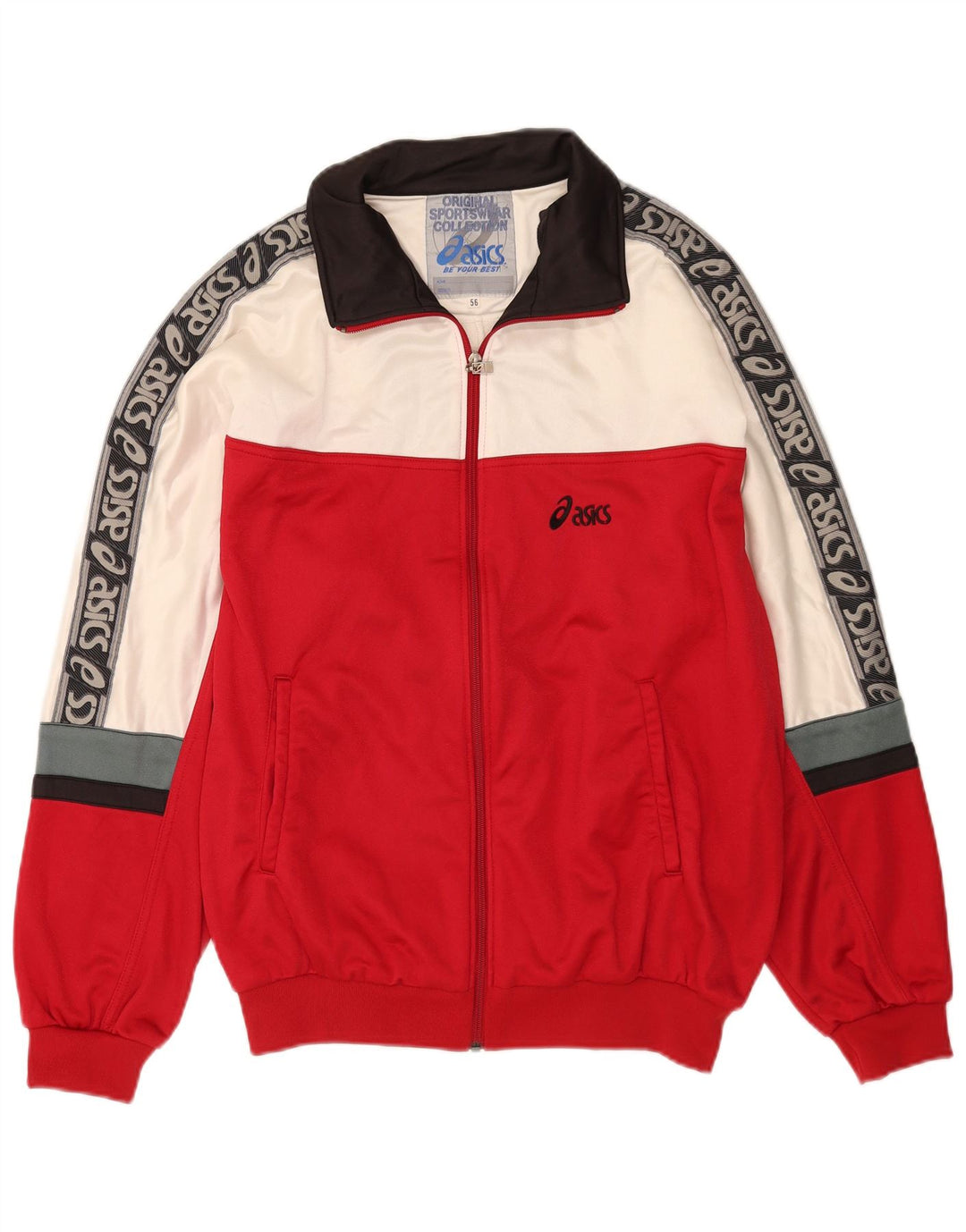 Asics Herren-Trainingsanzugoberteil mit Grafik, IT 56 XL, Rot, Farbblock