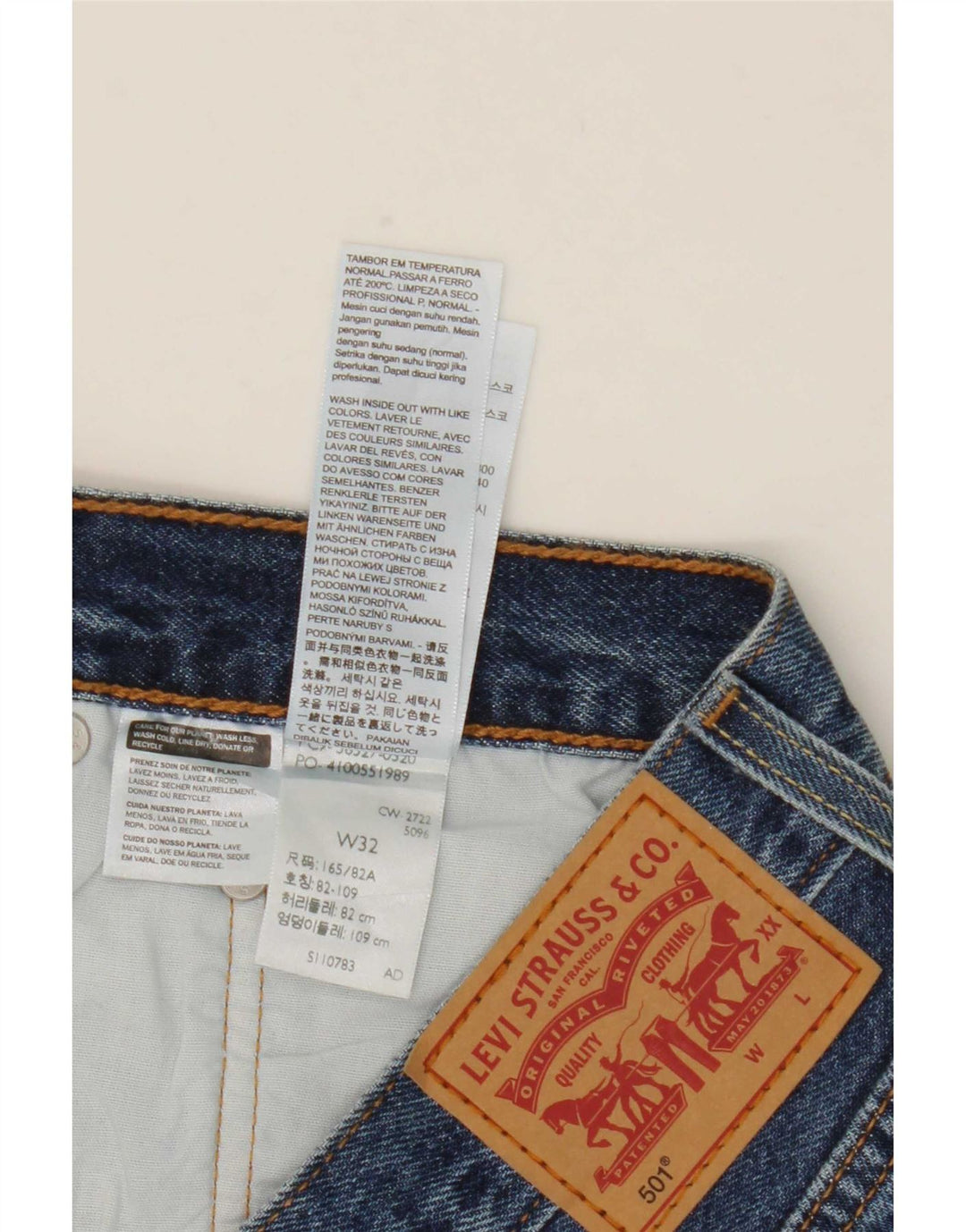 Levi's Damen 501 Distressed Denim Shorts W32 Große blaue Baumwolle