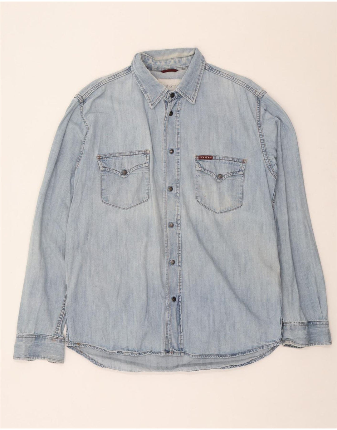Carrera Herren-Jeanshemd, große blaue Baumwolle