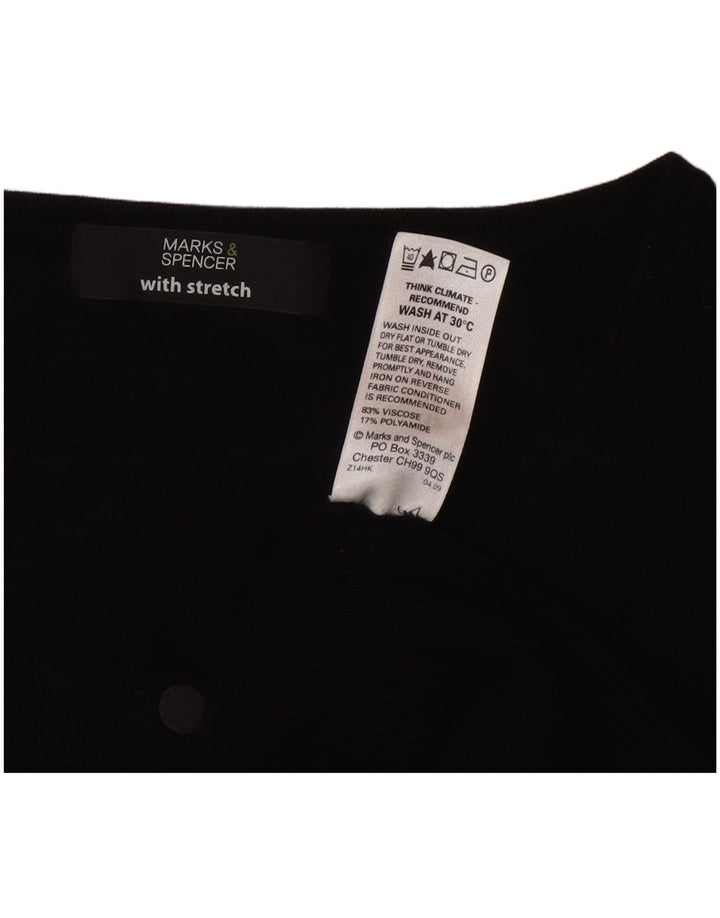 Marks & Spencer Damen-Cardigan-Pullover UK 12 Mittelschwarze Viskose