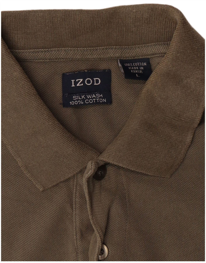 Izod Herren-Poloshirt, groß, Khaki, Baumwolle