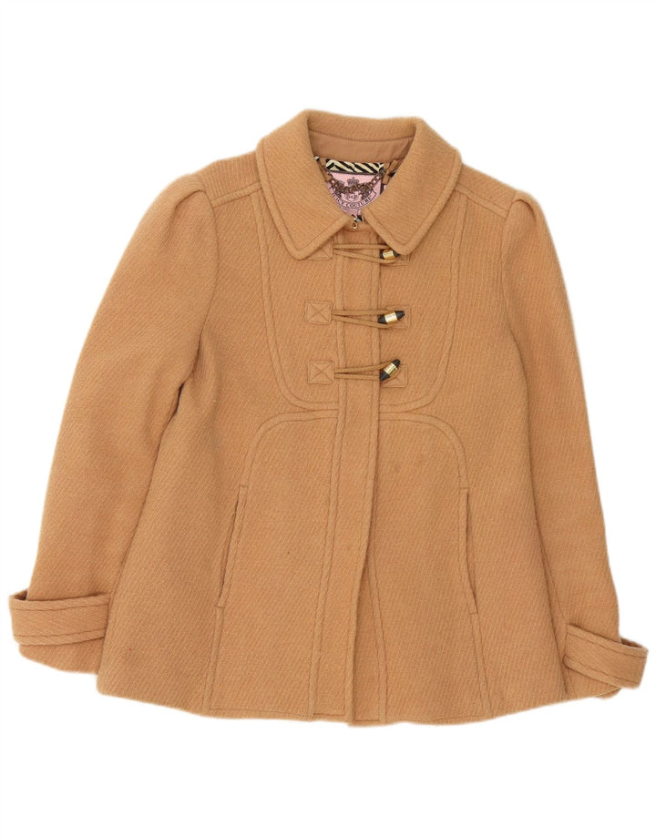 Juicy Couture Damen Duffle Jacket UK 12 Mittelbraune Wolle