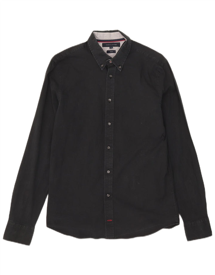 Tommy Hilfiger Herrenhemd Mittelschwarze Baumwolle