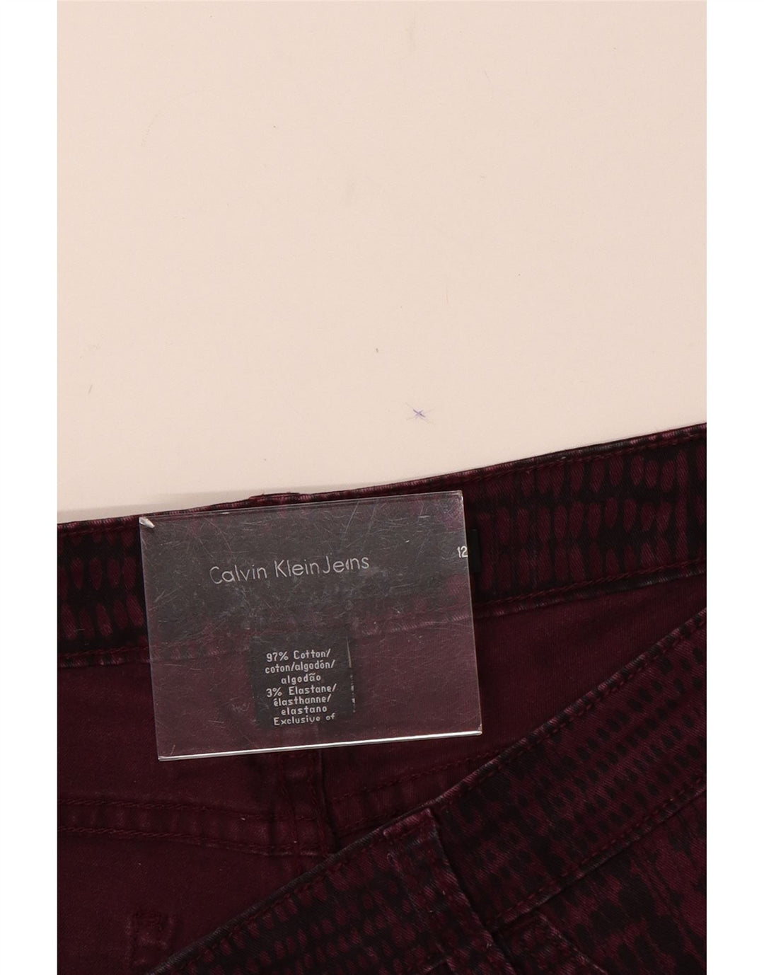 CALVIN KLEIN Damen Freizeithose US 12 Large W32 L31 Burgund