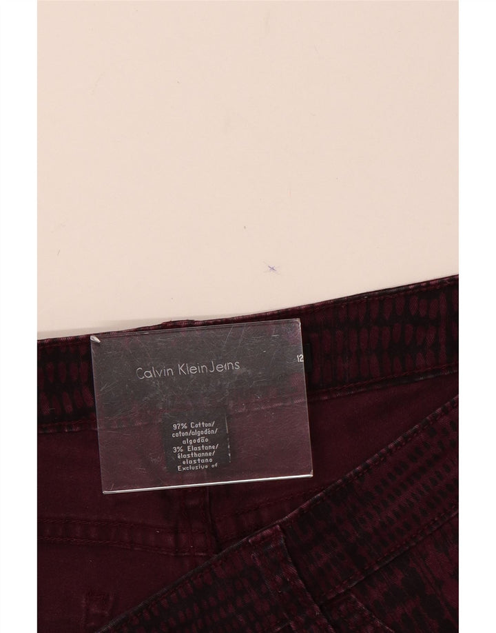 CALVIN KLEIN Damen Freizeithose US 12 Large W32 L31 Burgund