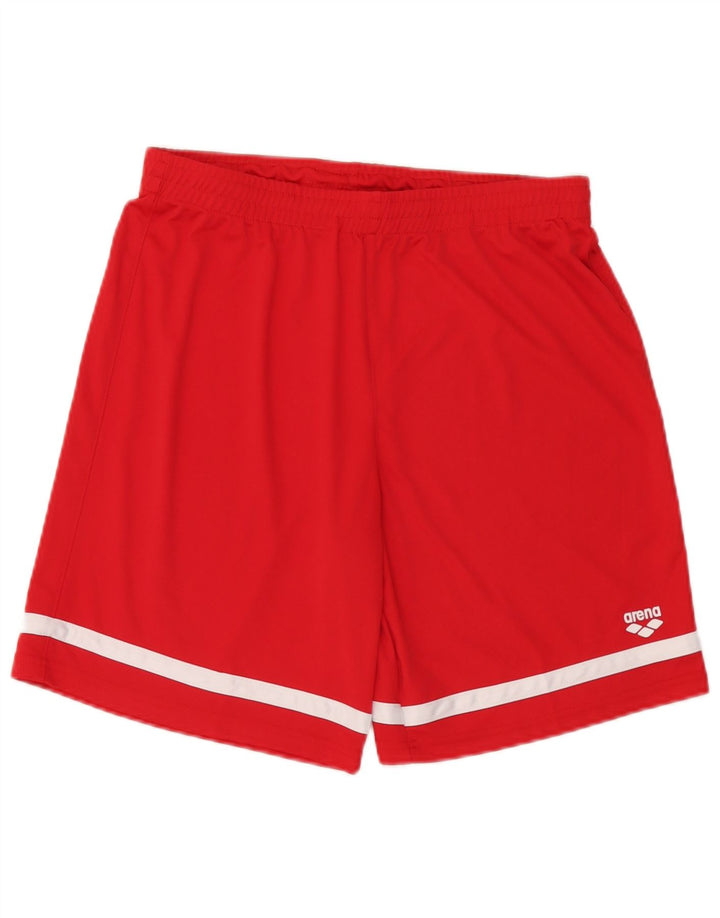 Arena Herren-Sportshorts, groß, rotes Farbblock-Polyester