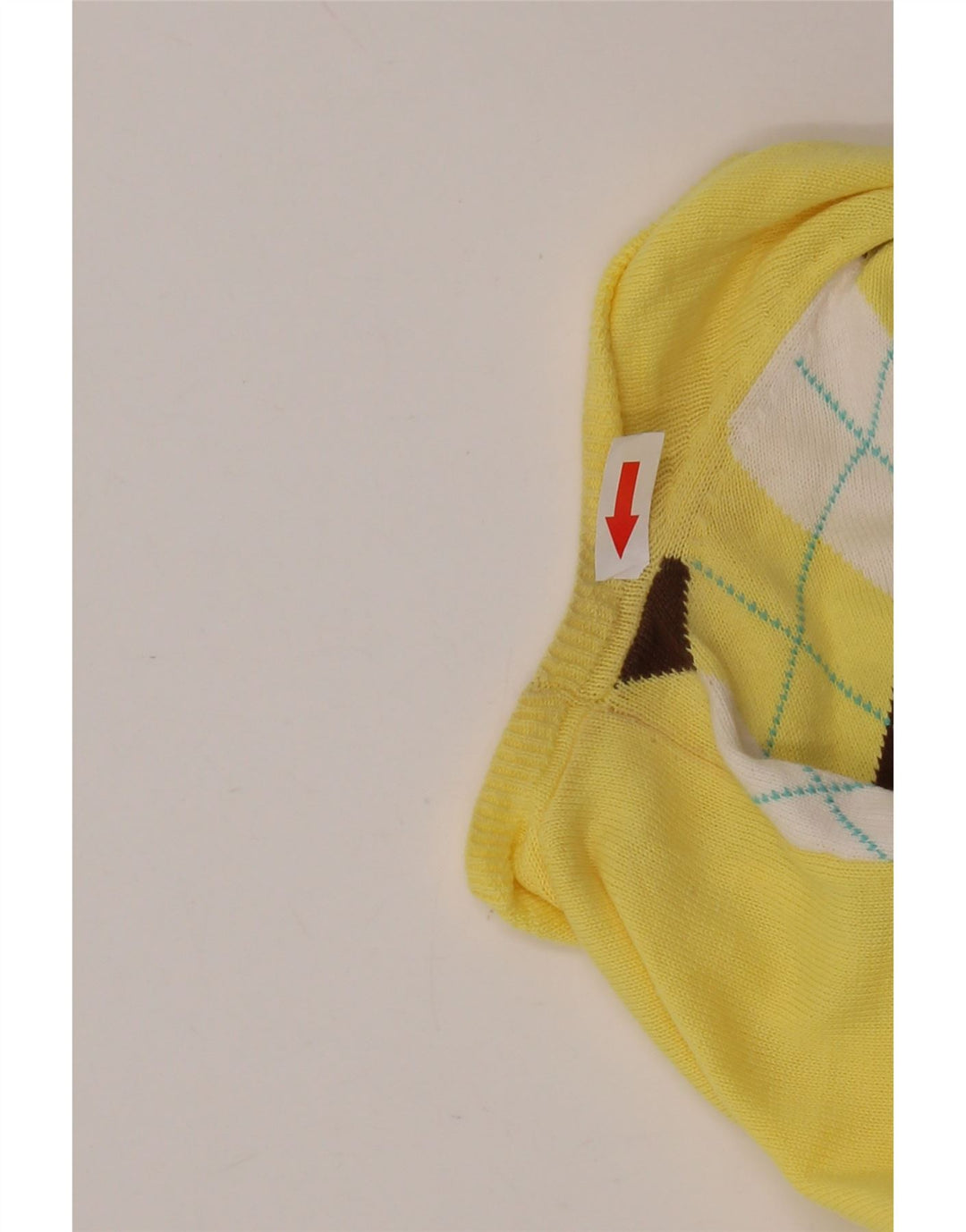 J. CREW Damen-Pullover mit V-Ausschnitt, UK 12, mittelgelb, Argyle/Diamant