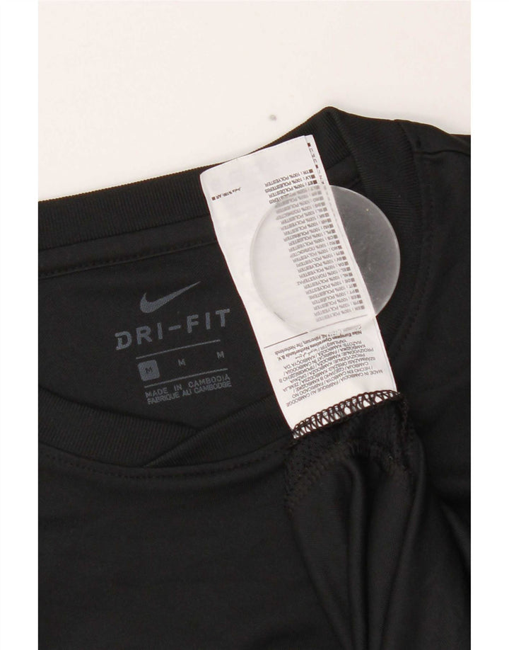 Nike Herren Dri Fit T-Shirt Top Medium Schwarz Polyester