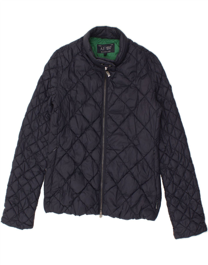 ARMANI JEANS Womens Quilted Jacket EU 40 Medium Navy Blue Polyamide Vintage Armani Jeans and Second-Hand Armani Jeans from Messina Hembry 