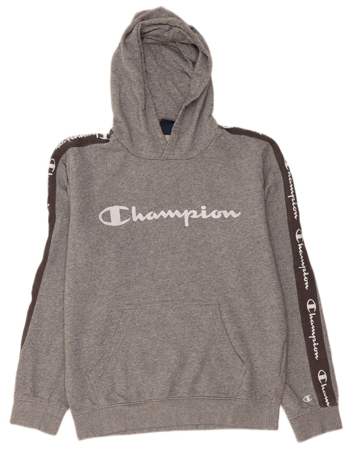 Champion Herren-Kapuzenpullover mit Grafik, mittelgrau, Colourblock-Baumwolle