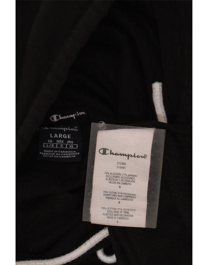 CHAMPION Herren-Kapuzenpullover mit Grafik, groß, aus schwarzer Baumwolle