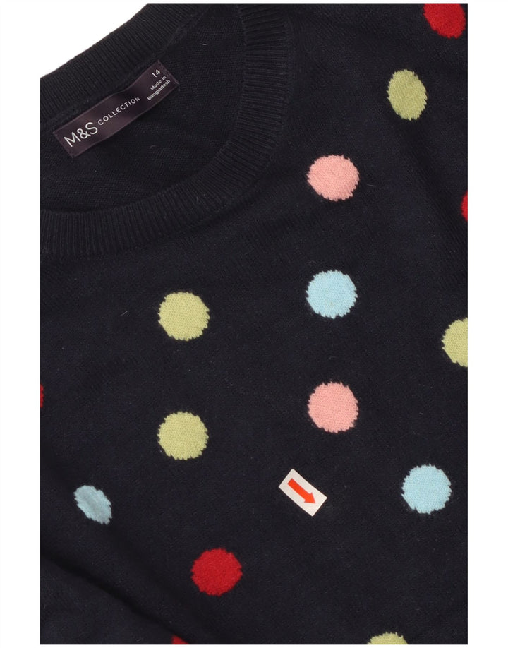 MARKS & SPENCER Damen-Pullover mit Rundhalsausschnitt, Gr. 14, mittleres Marineblau