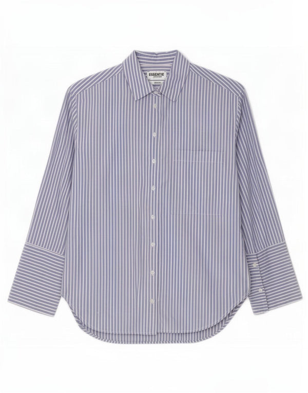 Essentiel Antwerp Damen-Hemd, Größe 34, XS, blau gestreift, Baumwolle