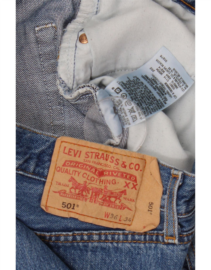 Levi's Herren 501 Capri Jeans W36 L21 Blaue Baumwolle