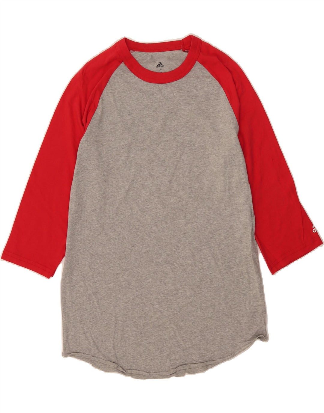 ADIDAS Mens Top 3/4 Sleeve Small Grey Colourblock Cotton Vintage Adidas and Second-Hand Adidas from Messina Hembry 