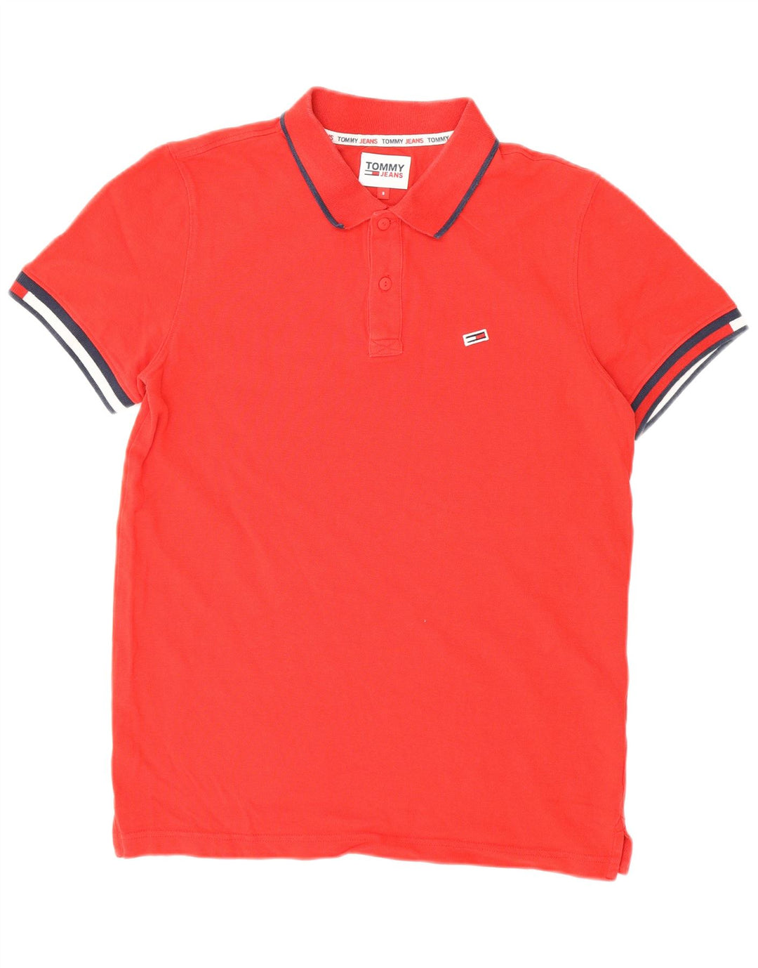 Tommy Hilfiger Herren-Poloshirt, kleine rote Baumwolle